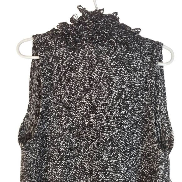 Cache Marled Sleeveless Loop Knit Cardigan Sweater Vest Marl Oreo Medium - Picture 5 of 10